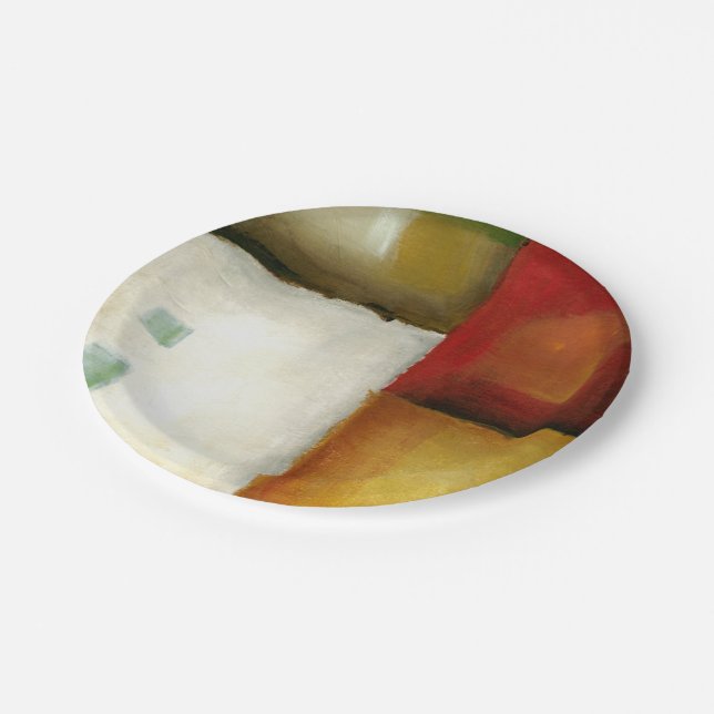 Four Colourful Rectangles by Chariklia Zarris Paper Plate (Angled)