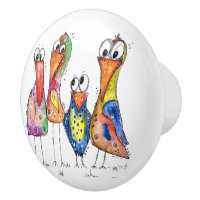 Four Colourful Whimsical Birds