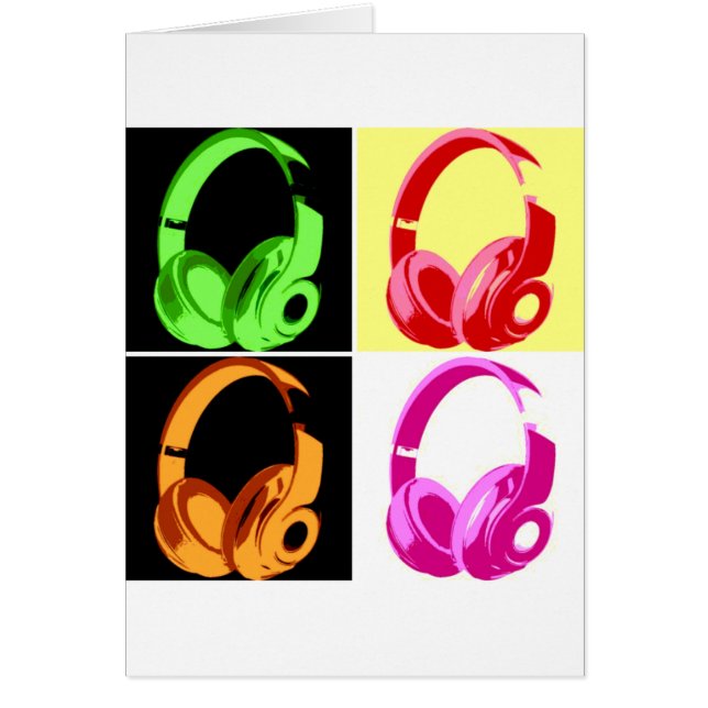 Four Colours Headphone Pop Art Head Phone (Front)