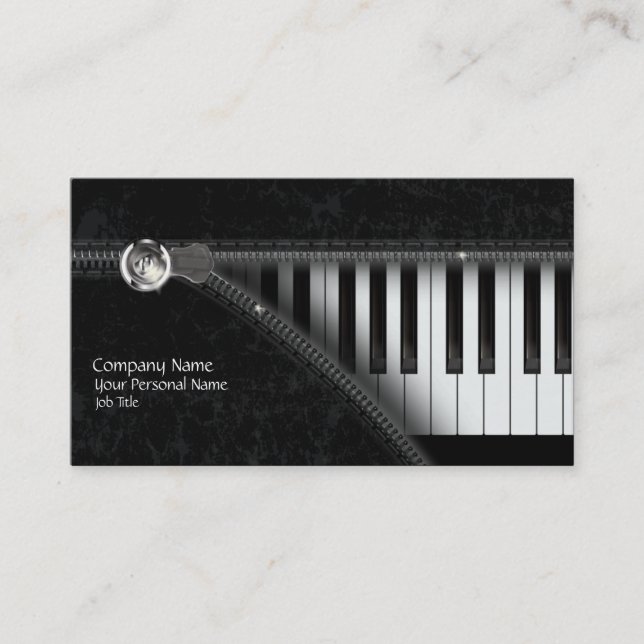 Four Colours Piano Keyboard Business Card (Front)