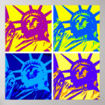 Four Colours Pop Art Style Statue of Liberty Poster<br><div class="desc">Pop Art Style Statue of Liberty - American Historical Buildings and Monuments</div>
