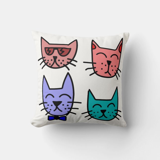 Four Cool Cats Pillow (Front)