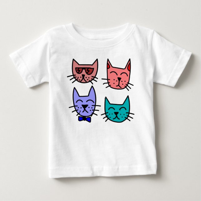 Four Cool Cats Toddler Ruffle Tee (Front)