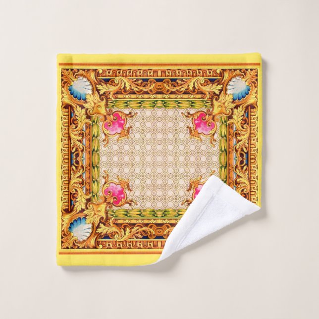 four corners Baroque Bath Towel Set (Wash Cloth)