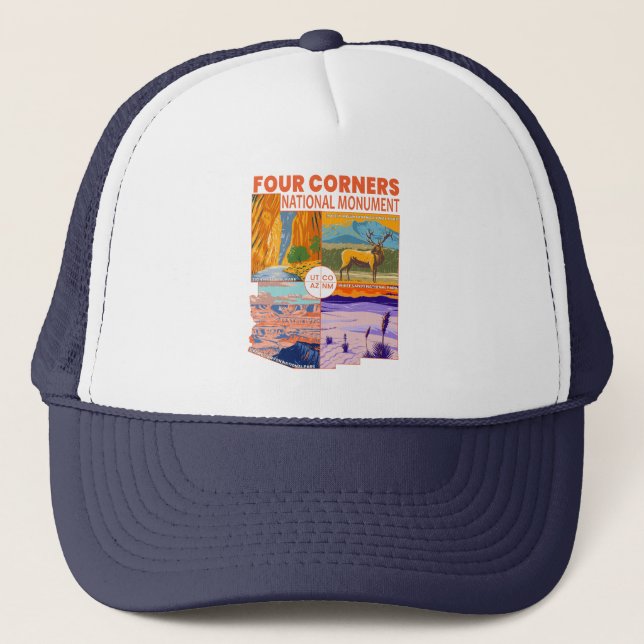 Four Corners National Monument w/ National Parks 2 Trucker Hat (Front)