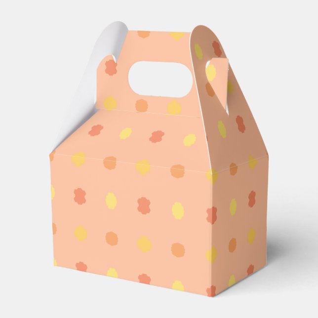 Four Corners Peach Yellow Geometric Tiled Pattern Favour Box (Front Side)