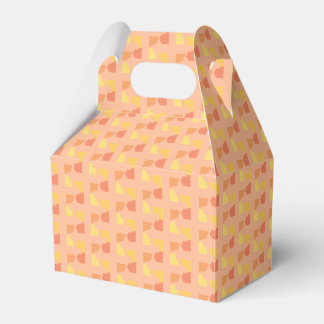 Four Corners Peach Yellow Geometric Tiled Pattern Favour Box