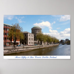 Four Courts & River Liffey, Dublin City Ireland Poster