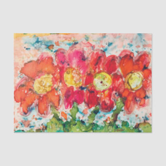 Four CRAZY Flowers Tissue Paper