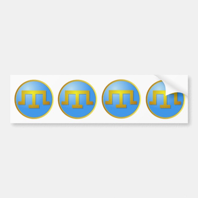 FOUR Crimean Tatars' Tamga Bumper Sticker (Front)