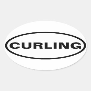FOUR "CURLING" OVAL STICKER