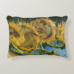 Four Cut Sunflowers by Vincent van Gogh Decorative Cushion