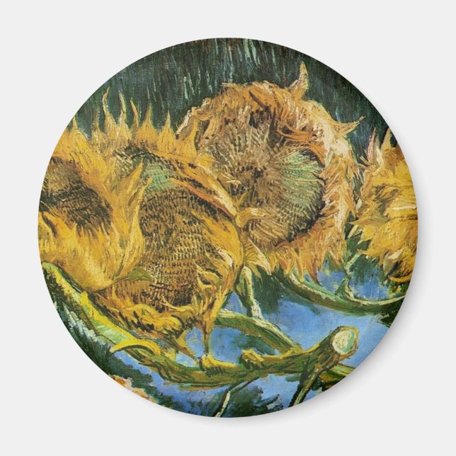 Four Cut Sunflowers, Vincent van Gogh Magnet (Front)