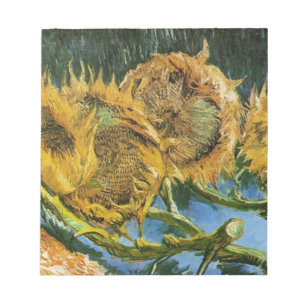 Four Cut Sunflowers, Vincent van Gogh Notepad