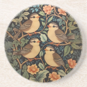 Four Cute Baby Birds Nature Inspired Coaster