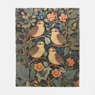Four Cute Baby Birds Nature Inspired Fleece Blanket