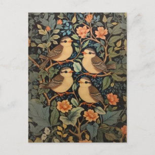 Four Cute Baby Birds Nature Inspired Postcard