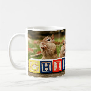 four cute chipmunks coffee mug