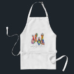 Four Cute Colourful Whimsical Birds Standard Apron<br><div class="desc">This is an original mixed media painting of four whimsical birds.  The painting is watercolor embellished with ink and watercolor pencils.</div>