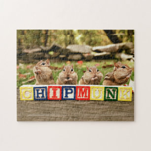 Four Cute Little Cheeky Chipmunks Jigsaw Puzzle