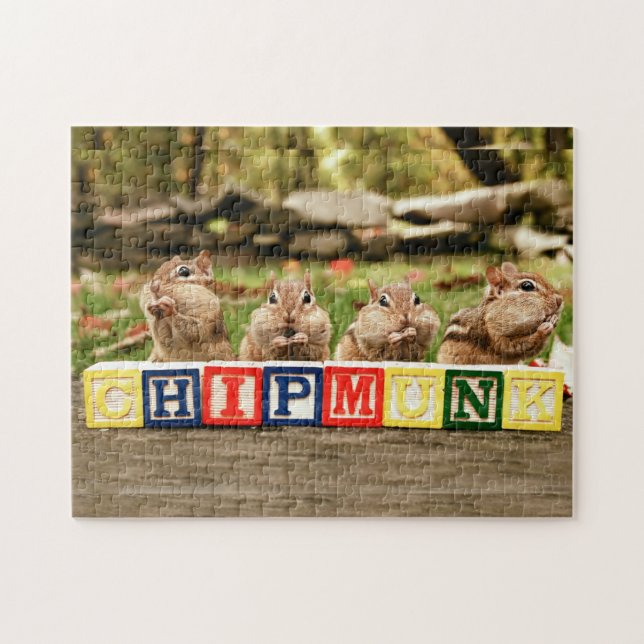 Four Cute Little Cheeky Chipmunks Jigsaw Puzzle (Horizontal)