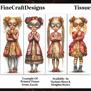 Four Cute Quirky Steampunk Girls DV3L Decoupage Tissue Paper