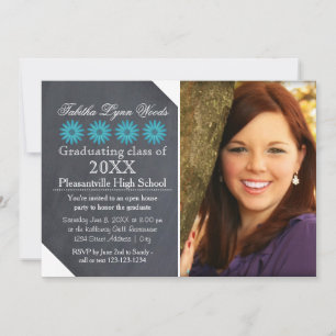 Four Daisies Chalkboard - Grad Announcement