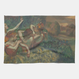 Four Dancers by Edgar Degas, Ballet Fine Art Tea Towel