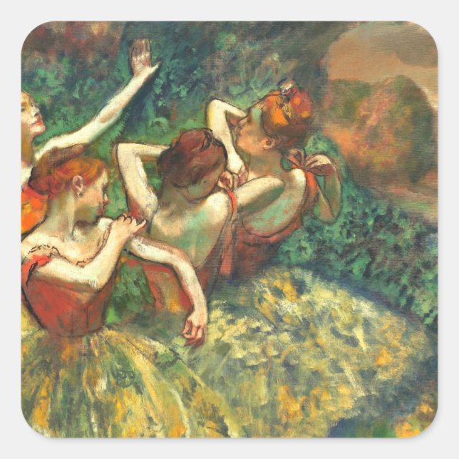 Four Dancers  Edgar Degas    Square Sticker (Front)