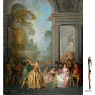 Four Dancers in a Pavilion by Jean-Baptiste Lebel Tissue Paper