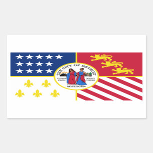FOUR Detroit Flag Rectangular Sticker