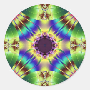 four directions classic round sticker