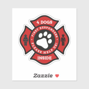 Four Dogs Inside Home Pet Alert Notice For Fire