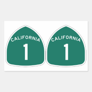 FOUR Double "California 1" Rectangular Sticker