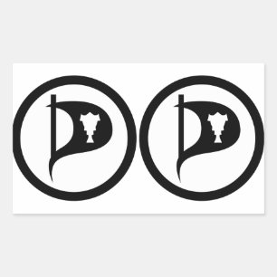 FOUR Double Pirate Party of Iceland Rectangular Sticker