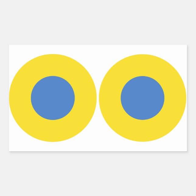 FOUR DOUBLE Ukrainian Air Force Roundel Rectangular Sticker (Front)