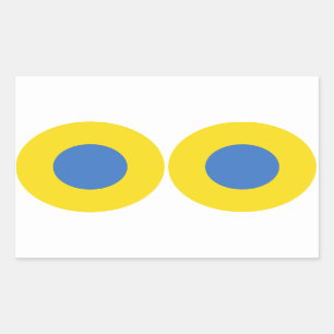 FOUR DOUBLE Ukrainian Air Force Roundel Rectangular Sticker