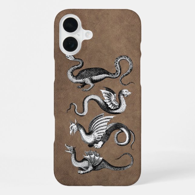 Four Dragons Faux Leather iPhone Case (Back)