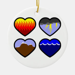 Four Elements Hearts Ceramic Tree Decoration