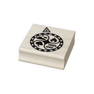 Four elements - Nature Rubber Stamp
