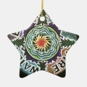 Four Elements Sun Mandala Ceramic Tree Decoration