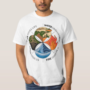 Four Elements Symbol Nature-Inspired Design T-Shirt