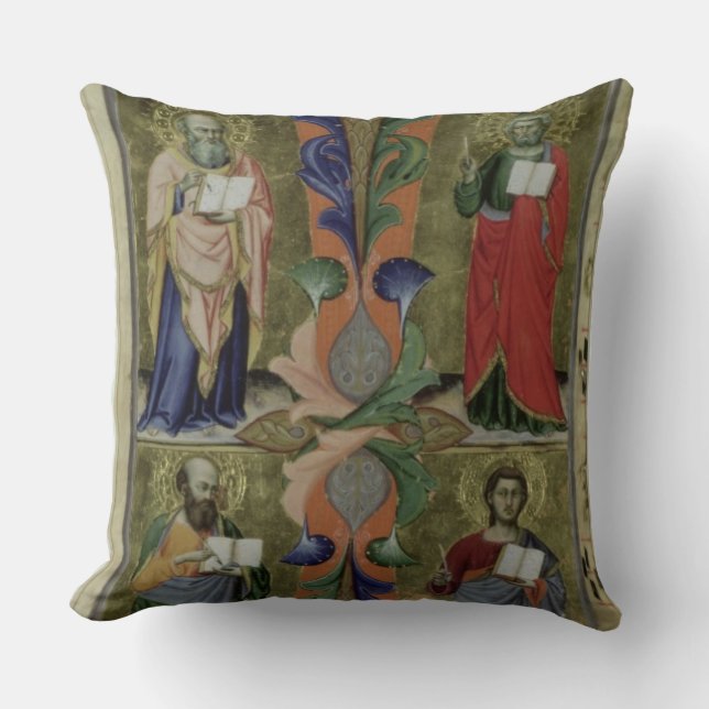 Four Evangelists, 14th century (vellum) Cushion (Front)
