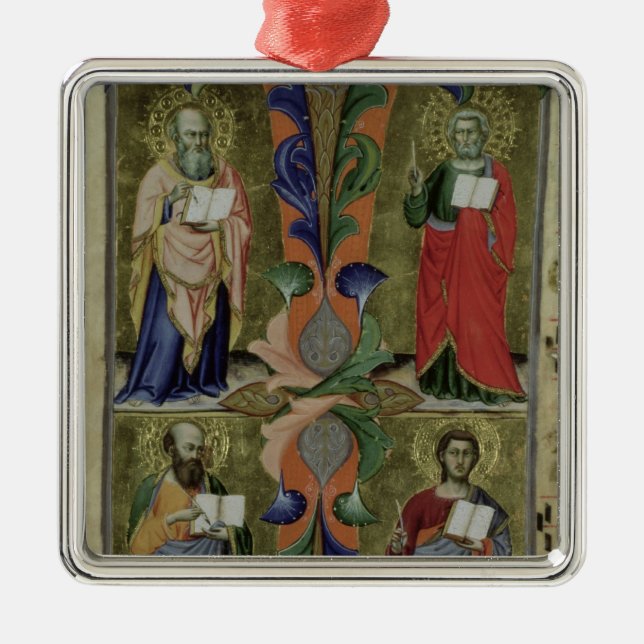 Four Evangelists, 14th century (vellum) Metal Tree Decoration (Front)