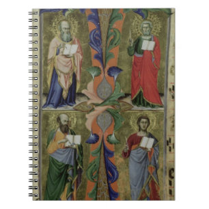 Four Evangelists, 14th century (vellum) Spiral Notebook