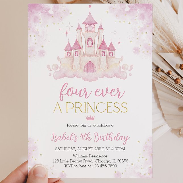 Four ever a Princess 4th Birthday Invitation (Creator Uploaded)