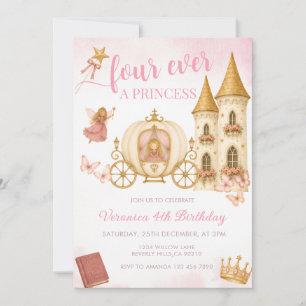 Four Ever a Princess Birthday Party Invitation