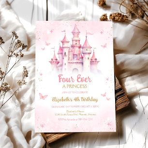 Four Ever A Princess Castle 4th Birthday Invitation