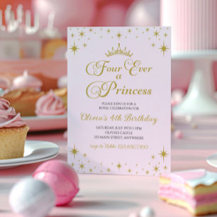 Four Ever a Princess Royal 4th Birthday Invitation