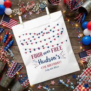 Four Ever Free! 4th Of July 4th Birthday Party Favour Bags